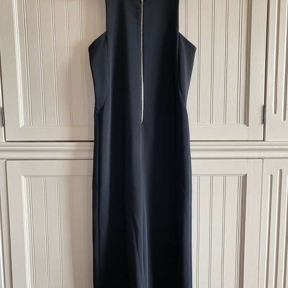Zara Sz S Black Crepe Jumpsuit Wide Leg Crop Zip Front Sleeveless small - Picture 3 of 13